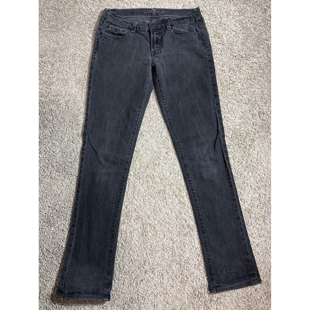 Y2K women's 7 For All Mankind Roxanne Slim Straight Jeans Black Size 29